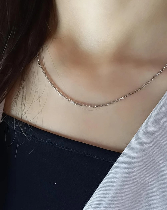 زنجیر آجری ریز ، استیل، رنگ نقره ای ، رنگ ثابت